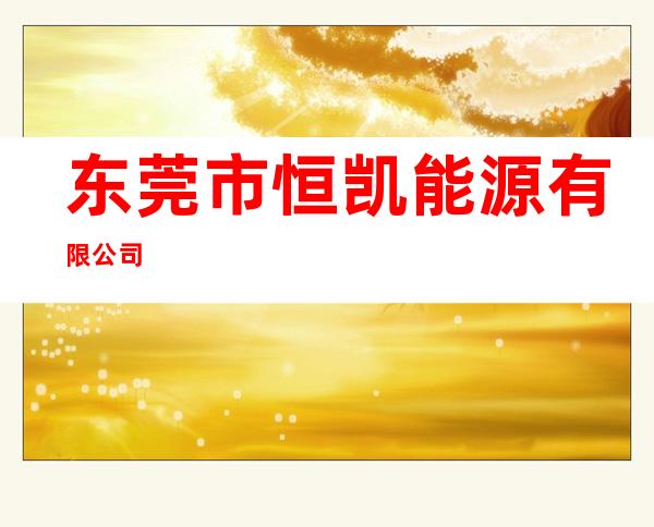 东莞市恒凯能源有限公司