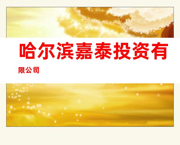 哈尔滨嘉泰投资有限公司