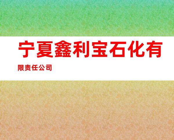 宁夏鑫利宝石化有限责任公司