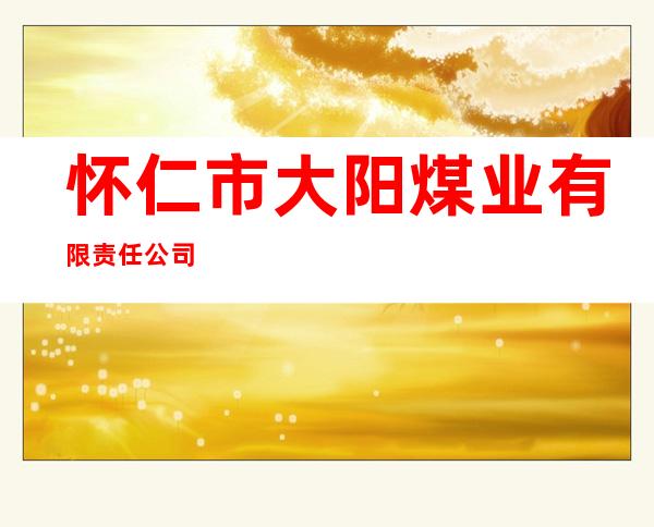 怀仁市大阳煤业有限责任公司